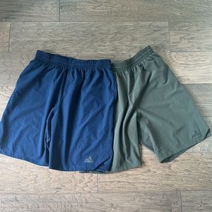 Adidas-Men’s Large shorts 2 pairs (navy and olive green)